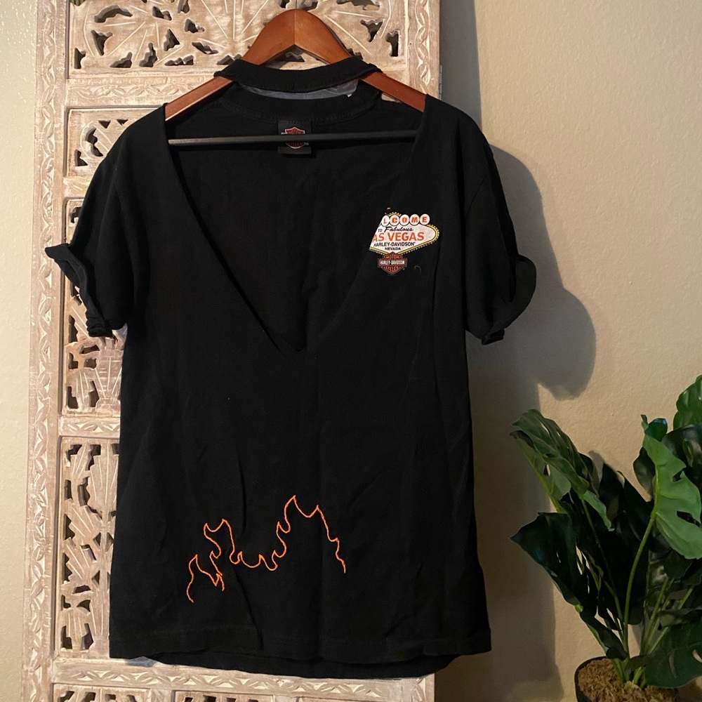 HARLEY DAVIDSON custom las vegas flame embroidered
